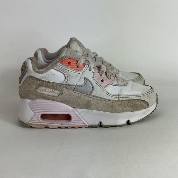 Nike air max 90 youth kids size 11 C white light pink athletic sneakers shoes - Picture 2 of 7